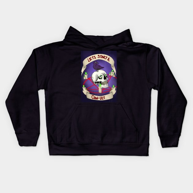 Let’s Start a Caw-ult, Katelyn Bowden and ZCP Collab Kids Hoodie by ZombieCheshire